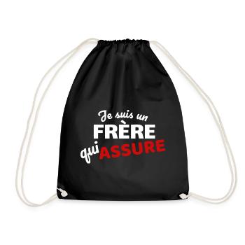 Je suis un frère qui assure - Sac de sport léger - noir - Devant