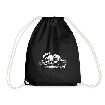 feeling irrelephant elefant tiere lustig wortspiel - Turnbeutel - Schwarz - Vorne