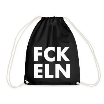 Fck eln - Drawstring Bag - black - Front