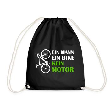ONE MAN ONE BIKE NO MOTOR Anti E-Bike Road Bike - Drawstring Bag - black - Front