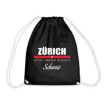 Zürich - Turnbeutel - Schwarz - Vorne