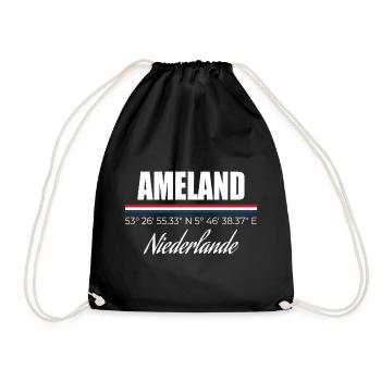 Ameland - Turnbeutel - Schwarz - Vorne