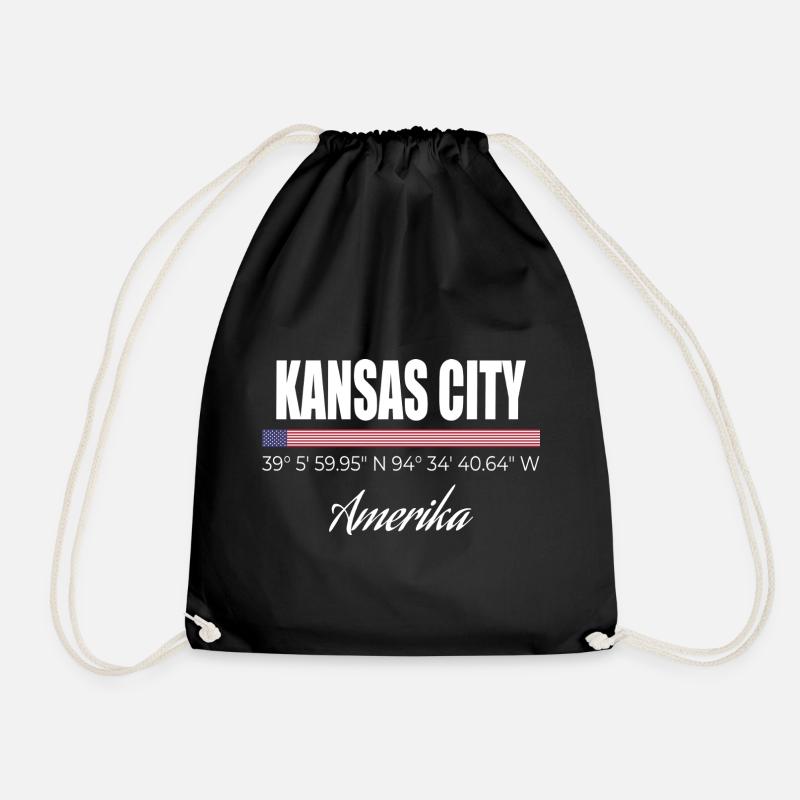 Kansas City - Drawstring Bag - black