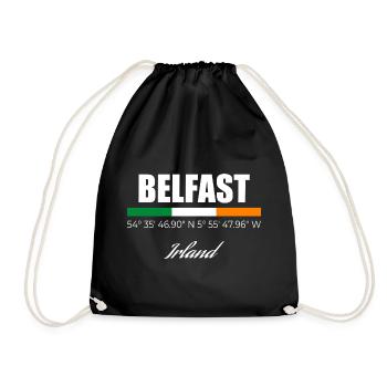 Belfast - Drawstring Bag - black - Front