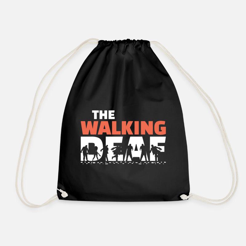 The Walking Deaf Funny Hearing Impairment Art - Turnbeutel - Schwarz