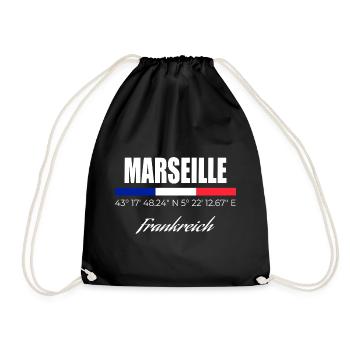 Marseille - Turnbeutel - Schwarz - Vorne