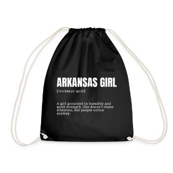Arkansas Girl Bold Typography - Drawstring Bag - black - Front