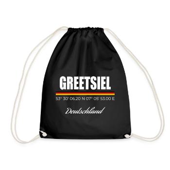Greetsiel - Turnbeutel - Schwarz - Vorne