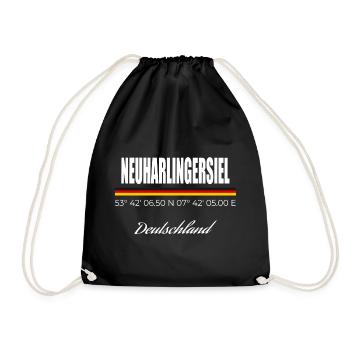 Neuharlingersiel - Turnbeutel - Schwarz - Vorne