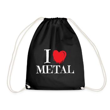 I Heart Metal Red Dripping Melting Heart Art - Turnbeutel - Schwarz - Vorne