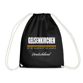 Gelsenkirchen - Turnbeutel - Schwarz - Vorne