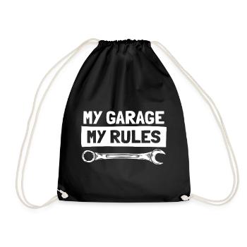 Mon garage, mes règles, amoureux de voitures, gars de voitures, mécanicien. - Sac de sport léger - noir - Devant