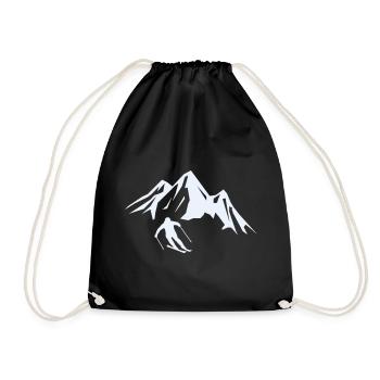 Gipfelabenteuer Skifahrer Silhouette - Turnbeutel - Schwarz - Vorne