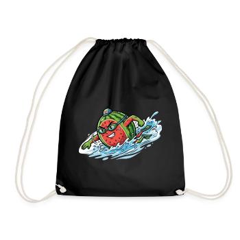 Splashing Watermelon Summer Pool Vibes Ladies - Drawstring Bag - black - Front