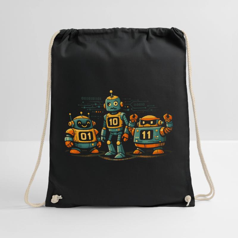 Geek Robots Binary Code Computer Science IT Drawstring Bag