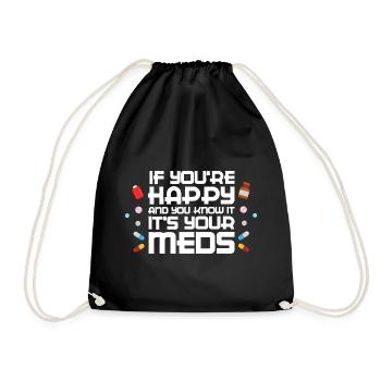 Parodie de Happy Meds Imprimé - Sac de sport léger - noir - Devant