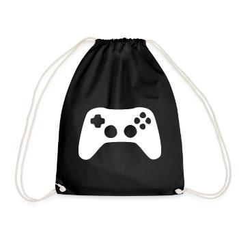 Gamer gaming Geschenk - Turnbeutel - Schwarz - Vorne