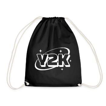 Y2K Neon Retro Stars - Drawstring Bag - black - Front