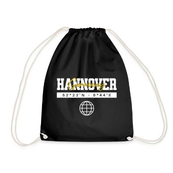 Hannover Niedersachsen Koordinaten Reise Souvenir - Turnbeutel - Schwarz - Vorne
