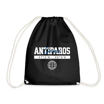 Antiparos Griechenland Koordinaten Reise Souvenir - Turnbeutel - Schwarz - Vorne