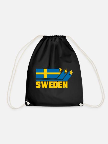 Schweden / Schwedische - Flagge / Geschenk - Turnbeutel - Schwarz