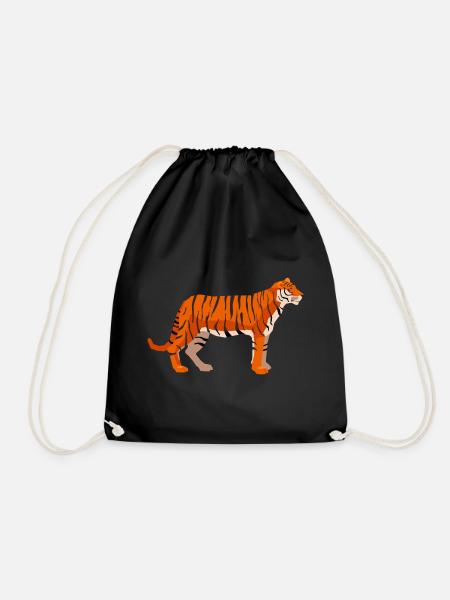 tiger - Drawstring Bag - black