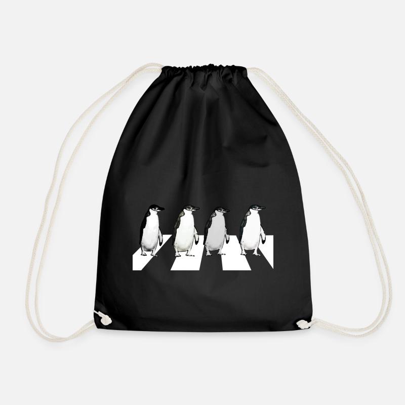 Abbey Road Penguins - Drawstring Bag - black