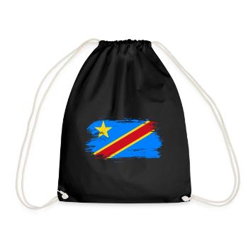 Kongo Flagge - Turnbeutel - Schwarz - Vorne