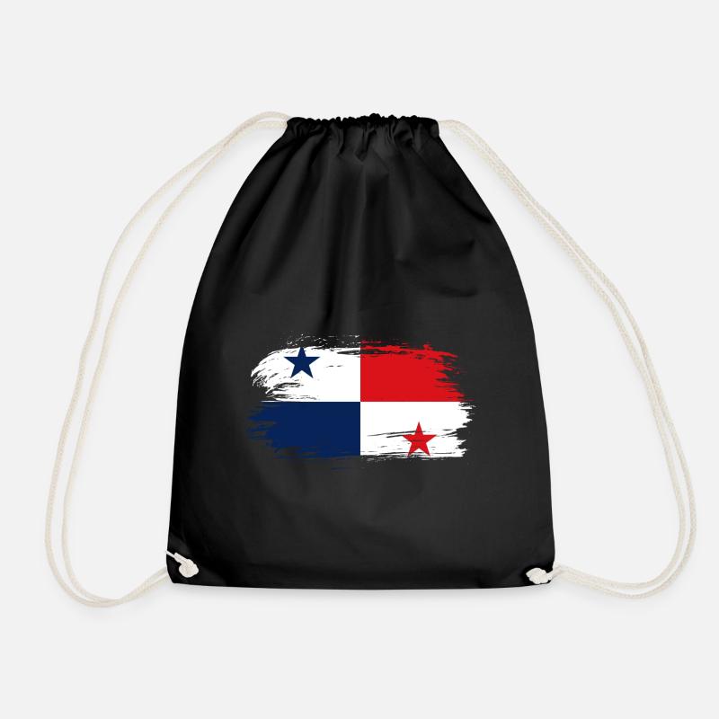 Panama flag - Drawstring Bag - black