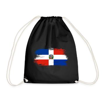 Dominican Republic flag flag - Drawstring Bag - black - Front