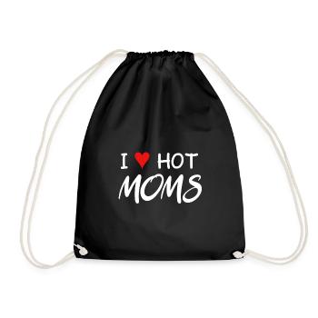 Red Heart Love Moms - I Love Hot Moms - Sac de sport léger - noir - Devant