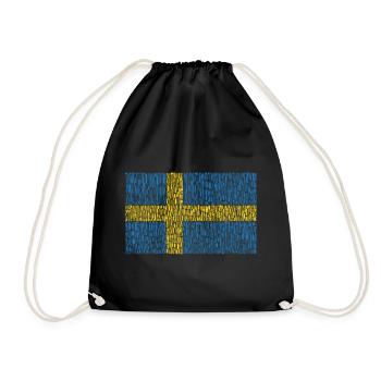 Sweden flag - Drawstring Bag - black - Front
