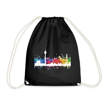 Düsseldorf Germany City Skyline TV Tower - Drawstring Bag - black - Front