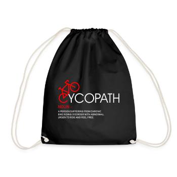 Cyclopath Bike Art Graphic - Drawstring Bag - black - Front