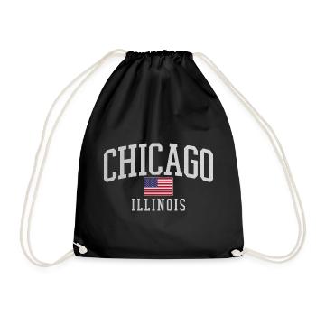 Chicago Flag Arc Emblem - Turnbeutel - Schwarz - Vorne