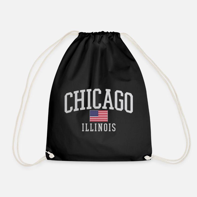 Emblème de l’arc du drapeau de Chicago - Sac de sport léger - noir