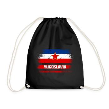 Yugoslavia vintage flags - Drawstring Bag - black - Front