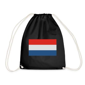 Holland Fahne - Turnbeutel - Schwarz - Vorne