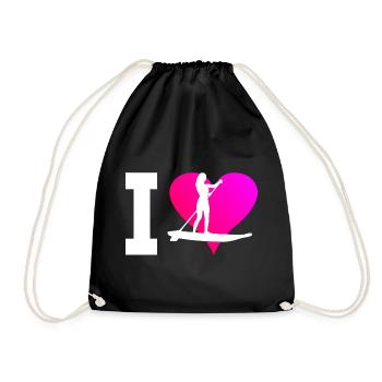Standup Paddling Sup Stand up Paddling Board - Drawstring Bag - black - Front