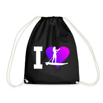 Standup Paddle Standup Paddling Stand up Paddling - Drawstring Bag - black - Front