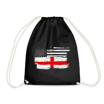 Grunge Flag Fusion USA UK Cross - Drawstring Bag - black - Front