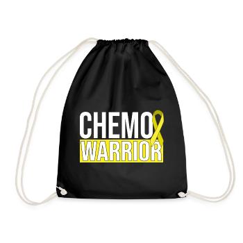 Chemo Warrior - Yellow Ribbon - Drawstring Bag - black - Front