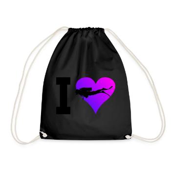 Tauchen Scuba Taucher Diver Diving Scuba Diver - Drawstring Bag - black - Front