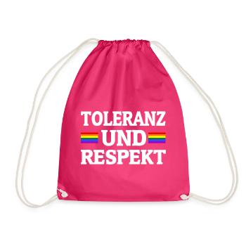 Toleranz Und Respekt Gay Rights LGBTQ Regenbogen - Turnbeutel - Fuchsia - Vorne