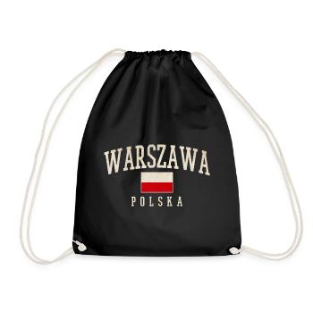 Varsovie Pologne Drapeau Style - Sac de sport léger - noir - Devant
