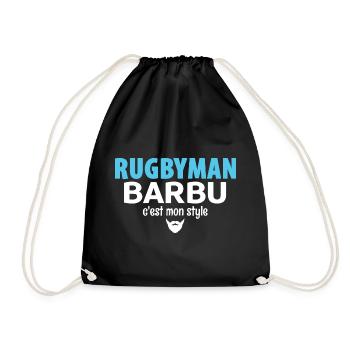 RUGBYMAN BARBU - Style de Rugby Authentique - Sac de sport léger - noir - Devant