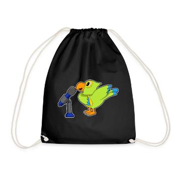 Parrot Singer Microphone Singing - Drawstring Bag - black - Front