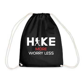 Hike More Worry Less - Hiking Gift - Drawstring Bag - black - Front