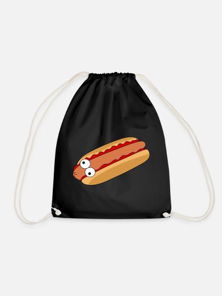 Crazy Hot Dog - Drawstring Bag - black