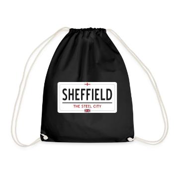 Ortsschild Sheffield - Turnbeutel - Schwarz - Vorne